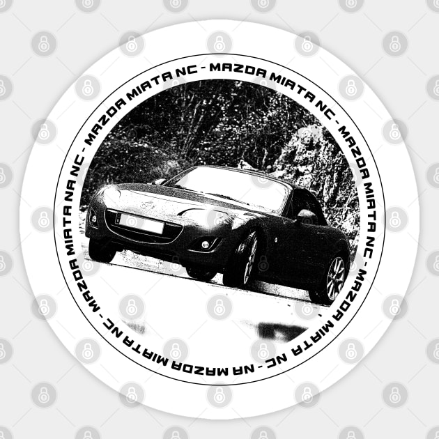 Mazda Miata MX-5 NC Black 'N White 4 Sticker by Cero